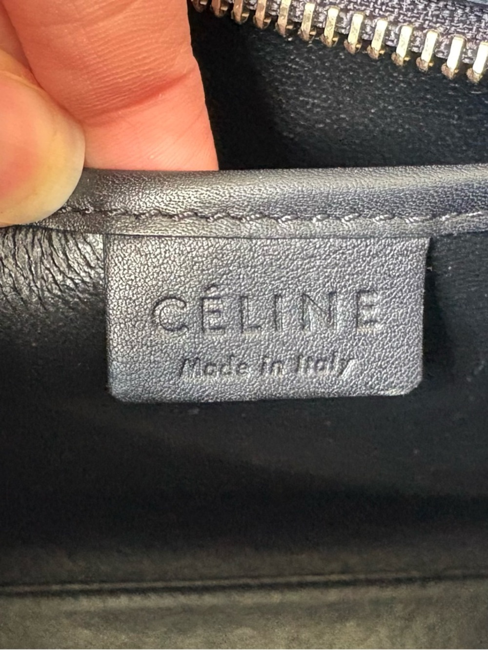 Celine Black Leather Luggage Nano Top Handle Bag Crossbody Gold Hardware Zip - Picture 11 of 14